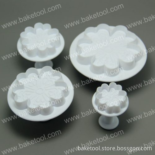 4pcs Different Size 5 love Petal Plunger Cutter Set for Cake Decoration